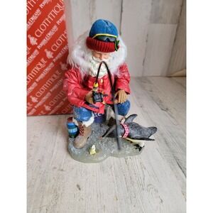 Clothtique frozen entree RARE‎ Santa claus ice fishing vintage unique home decor